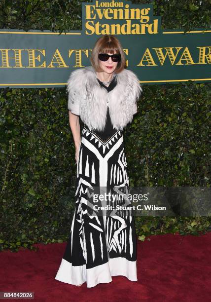 Anna Wintour attends the London Evening Standard Theatre Awards at the Theatre Royal on December 3, 2017 in London, England.