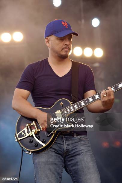 Joey Santiago of the Pixies performs on stage on day 3 of the Isle Of Wight Festival at Seaclose Park on June 14, 2009 in Newport, Isle of Wight.