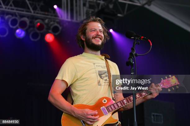 Justin Vernon of the band Bon Iver performs during the 2009 Bonnaroo Music and Arts Festival on June 13, 2009 in Manchester, Tennessee.