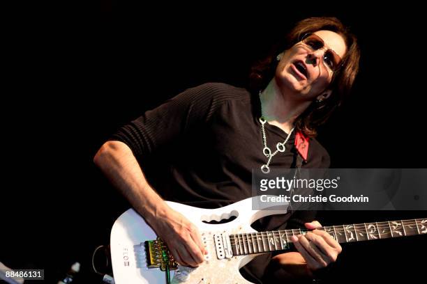 Steve Vai performs on stage on day 4 of the International Music Show at ExCel on June 14, 2009 in London, England.