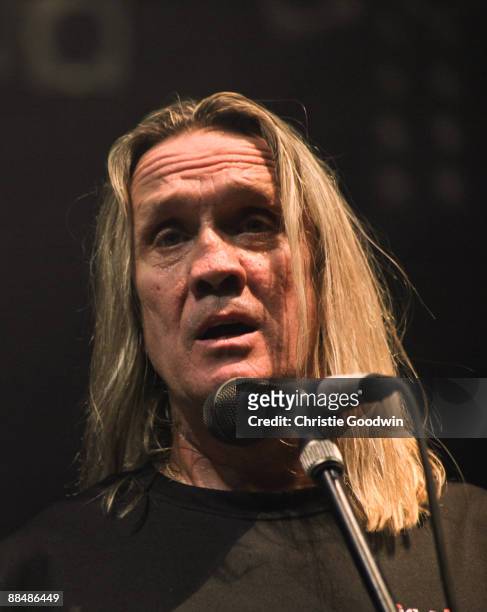 Nicko McBrain of Iron Maiden performs on stage on day 4 of the International Music Show at ExCel on June 14, 2009 in London, England.