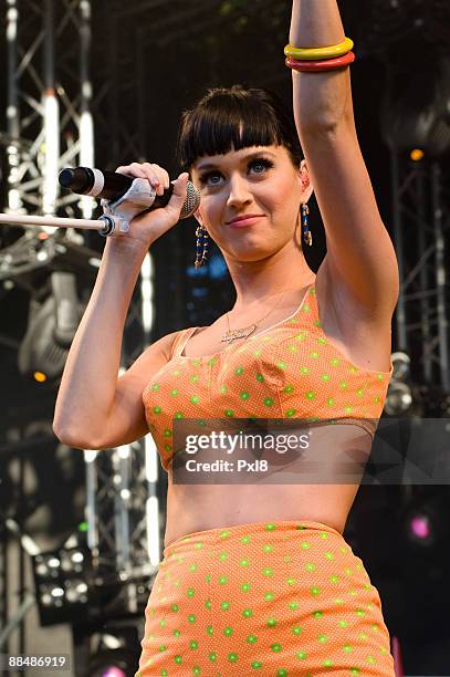 Singer Katy Perry performs at the Caribana Festival on June 13, 2009 in Crans-pres-Celigny, Switzerland.