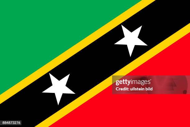 Flag of the Federation of Saint Kitts and Nevis in the Caribbean - Caution: For the. Not for advertising or other commercial use!