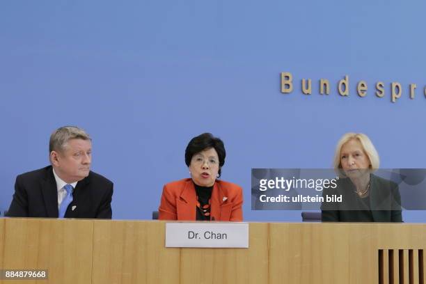 Berlin, Bundespressekonferenz, Thema: Zu den Ergebnissen der Treffen der G7-Wissenschaftsminister und der G7-Gesundheitsminister, Foto:...