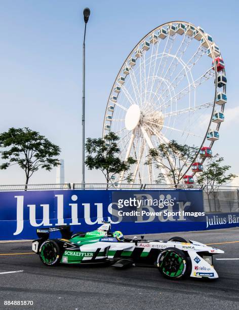 Lucas di Grassi of Brazil from Audi Sport ABT Schaeffler competes during the FIA Formula E Hong Kong E-Prix Round 2 at the Central Harbourfront...