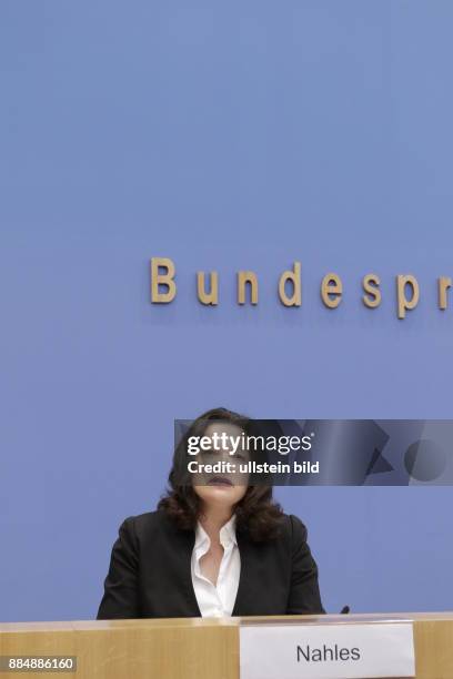 Berlin, Bundespressekonferenz, Thema: Gesetzentwurf zur Bekämpfung des Missbrauchs von Leiharbeit und Werkverträgen, Foto: Bundesministerin für...