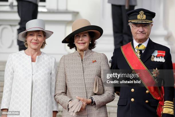 Berlin, Schloss Bellevue, Staatsbesuch Ihrer Majestäten König Carl XVI. Gustaf und Königin Silvia von Schweden, Foto: Frau Daniela Schadt, Königin...