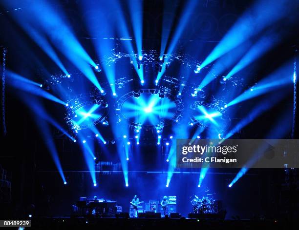 Keyboardist Page McConnell, Lead Vocalist/Guitarist Trey Anastasio, Bassist Mike Gordon and Drummer Jon Fishman of Phish perform during the 2009...