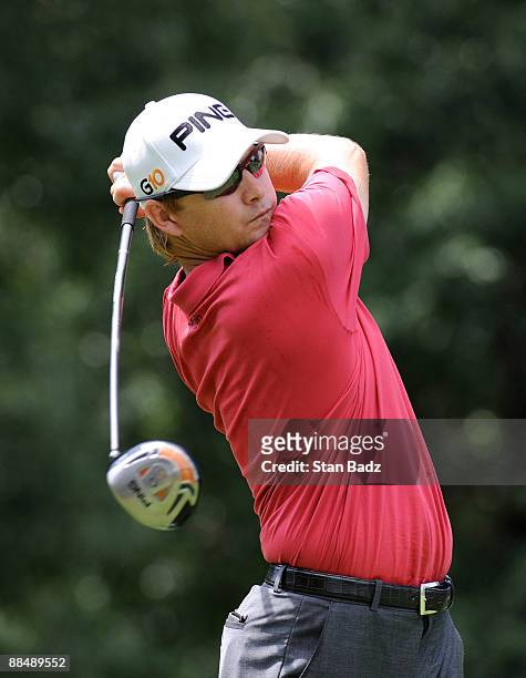 Heath Slocum hits a drive during the final round of the St. Jude Classic at TPC Southwind on June 14, 2009 in Memphis, Tennessee.