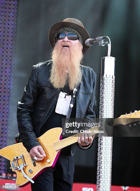 Billy Gibbons of ZZ Top performs at day three of the Download Festival at Donington Park on June 14, 2009 in Castle Donington, England.