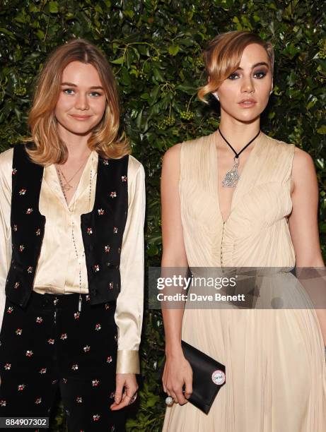 Immy Waterhouse and Suki Waterhouse attend the London Evening Standard Theatre Awards 2017 at the Theatre Royal, Drury Lane, on December 3, 2017 in...