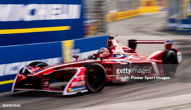 Jerome d'Ambrosio of Belgium from DRAGON competes during the FIA Formula E Hong Kong E-Prix Round 2 at the Central Harbourfront Circuit on 03...