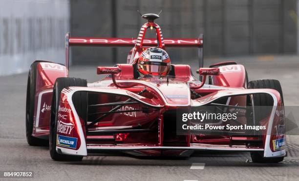 Jerome d'Ambrosio of Belgium from DRAGON competes during the FIA Formula E Hong Kong E-Prix Round 2 at the Central Harbourfront Circuit on 03...