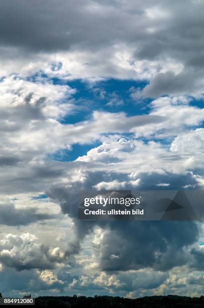 Wolkenstimmung am Himmel. Haufenwolken am Wolkenhimmel