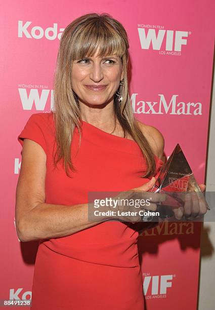 The Dorothy Arzner Directors Award honoree Director Catherine Hardwicke backstage at the Women In Film 2009 Crystal + Lucy Awards at the Hyatt...