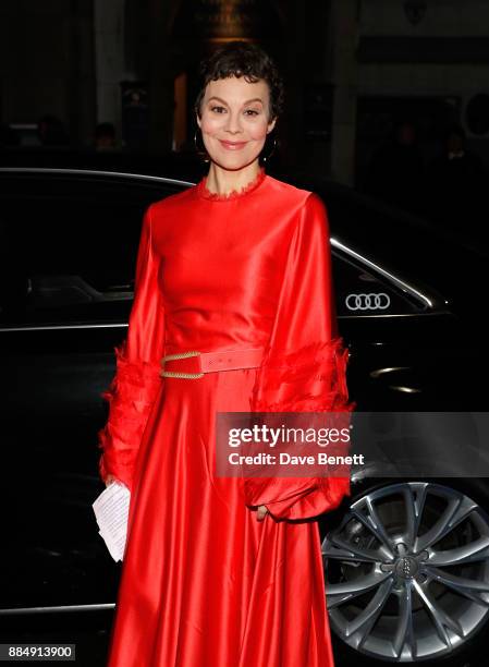 Helen McCrory arrives in an Audi at the Evening Standard Theatre Awards at Theatre Royal on December 3, 2017 in London, England.