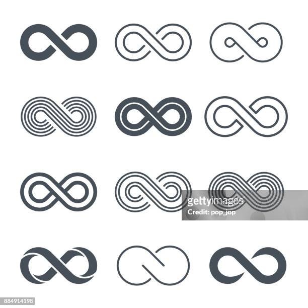 infinity symbole icon-set - vektor - emblem stock-grafiken, -clipart, -cartoons und -symbole