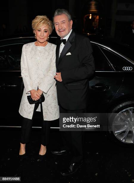 Zoe Wanamaker and Gawn Grainger arrive in an Audi at the Evening Standard Theatre Awards at Theatre Royal on December 3, 2017 in London, England.