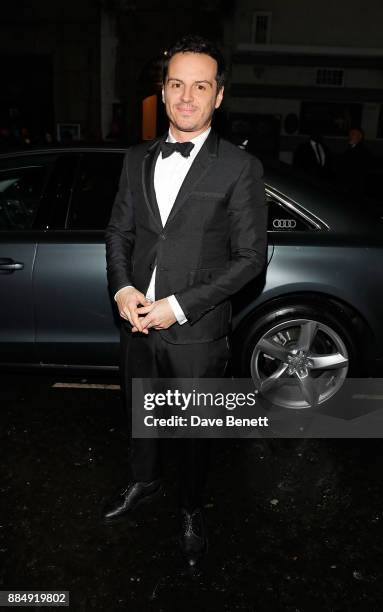 Andrew Scott arrives in an Audi at the Evening Standard Theatre Awards at Theatre Royal on December 3, 2017 in London, England.