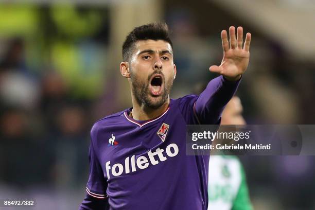 Marco Benassi of ACF Fiorentina in action during the Serie A match between ACF Fiorentina and US Sassuolo at Stadio Artemio Franchi on December 3,...