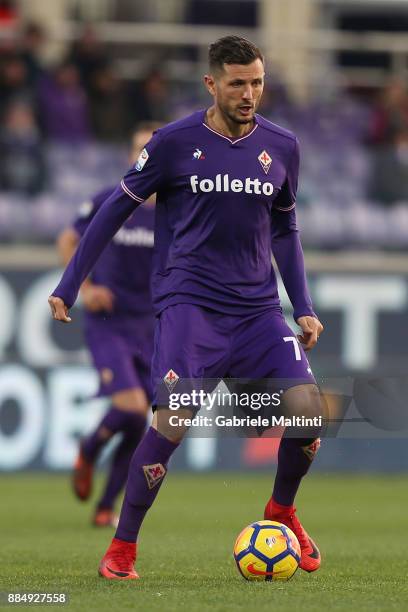 Cyril Thereau of ACF Fiorentina in action during the Serie A match between ACF Fiorentina and US Sassuolo at Stadio Artemio Franchi on December 3,...