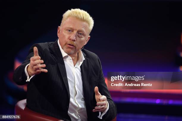 Boris Becker is seen on stage at '2017! Menschen, Bilder, Emotionen' TV Show on December 3, 2017 in Huerth, Germany.