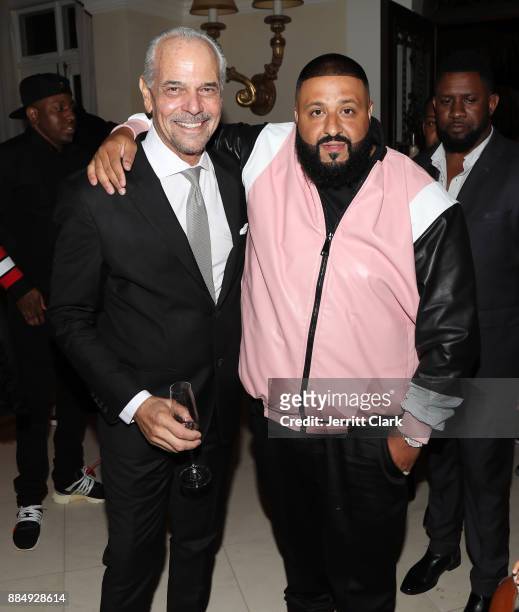 George Santo Pietro and DJ Khaled attend The Four cast Sean Diddy Combs, Fergie, and Meghan Trainor Host DJ Khaled's Birthday Presented by CÎROC and...