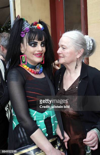 Hagen, Nina - Musician, Singer, Punk rock, Germany - with Mother Eva Maria during film-premiere of 'Godmother of Punk' in Berlin, Germany