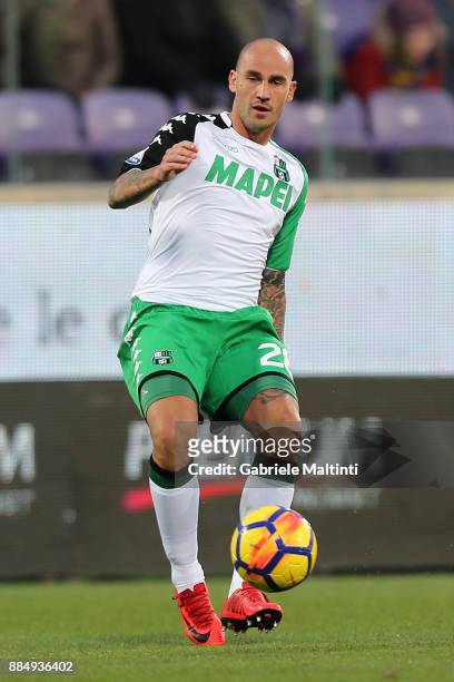 Paolo Cannavaro of US Sassuolo in action during the Serie A match between ACF Fiorentina and US Sassuolo at Stadio Artemio Franchi on December 3,...