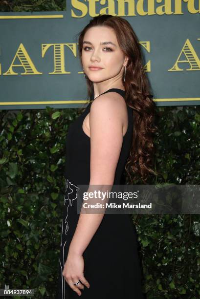 Florence Pugh attends the London Evening Standard Theatre Awards at Theatre Royal on December 3, 2017 in London, England.