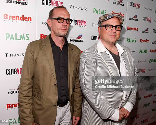 Actors Toby Huss and Bobcat Goldthwait arrive at the awards reception during the 11th annual CineVegas film festival held at Rain Nightclub inside...
