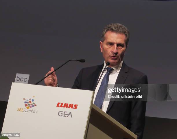 Günther Oettinger, EU-Kommissar für Digitale Wirtschaft und Gesellschaft aufgenommen auf der ZEIT Konferenz Food & Farm 4.0 im bcc in Berlin Mitte