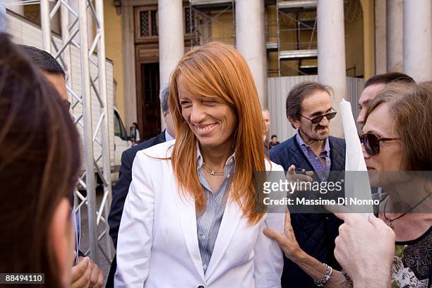 Italian Minister of Tourism Michela Brambilla attends the Political Parties Campaign For Forthcoming Italy's Administrative Elections on June 13,...