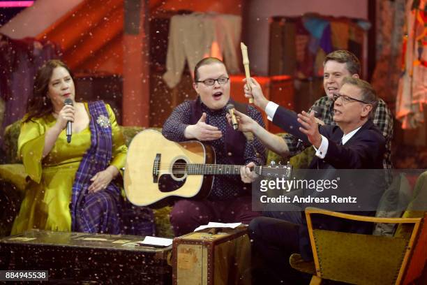 Guenther Jauch and the Kelly Family perform on stage at '2017! Menschen, Bilder, Emotionen' TV Show on December 3, 2017 in Huerth, Germany.