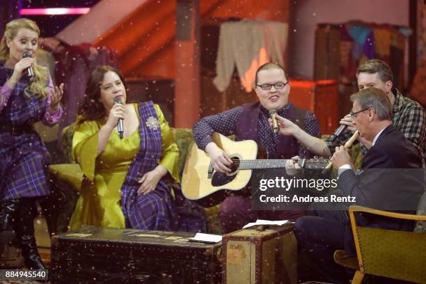 Guenther Jauch and the Kelly Family perform on stage at '2017! Menschen, Bilder, Emotionen' TV Show on December 3, 2017 in Huerth, Germany.