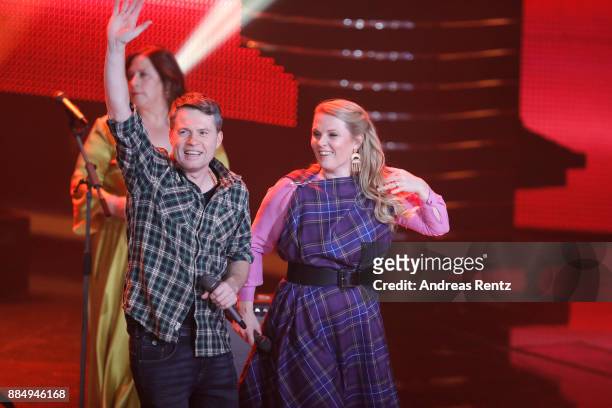 Jimmy Kelly, Patricia Kelly and Kathy Kelly are seen on stage at '2017! Menschen, Bilder, Emotionen' TV Show on December 3, 2017 in Huerth, Germany.