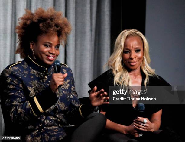 Dee Rees and Mary J. Blige attend SAG-AFTRA Foundation's conversations and screening of 'Mudbound' at SAG-AFTRA Foundation Screening Room on December...