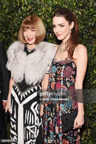 Anna Wintour and Bee Shaffer attend the London Evening Standard Theatre Awards 2017 at the Theatre Royal, Drury Lane, on December 3, 2017 in London,...