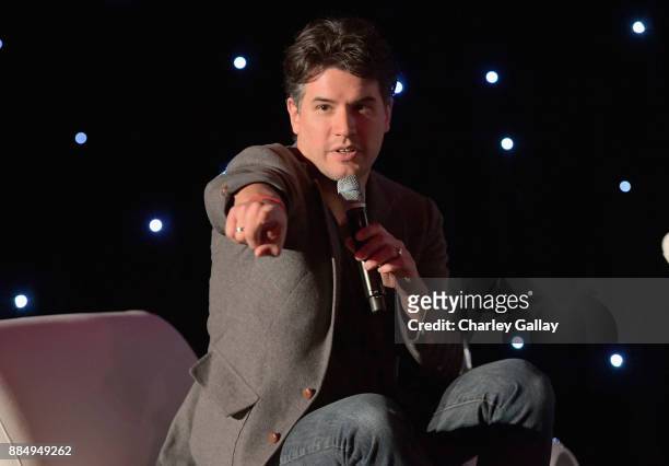 Moderator Anthony Breznican attends the press conference for the highly anticipated Star Wars: The Last Jedi at InterContinental Los Angeles on...