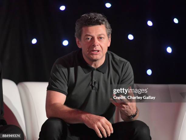 Actor Andy Serkis attends the press conference for the highly anticipated Star Wars: The Last Jedi at InterContinental Los Angeles on December 3,...