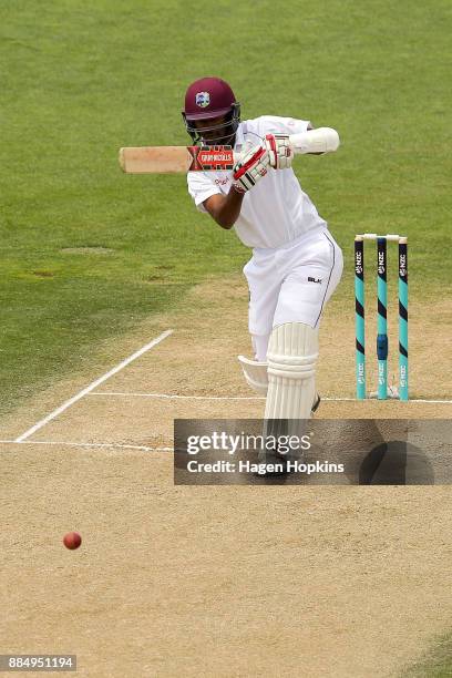 Kraigg Brathwaite of the West Indies bats during day four of the Test match series between New Zealand Blackcaps and the West Indies at Basin Reserve...