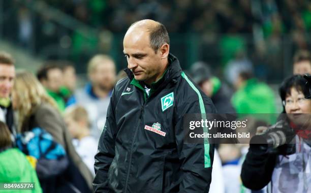 Sports, football, Bundesliga, 2015/2016, Borussia Moenchengladbach versus SV Werder Bremen 5:1, Stadium Borussia Park, coach Viktor Skripnik