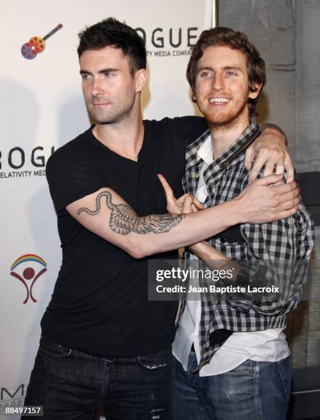 Adam Levine and Jesse Carmichael attend the "Rock-N-Reel" 2009 presented by Cedars-Sinai Medical Center at Culver Studios on June 14, 2009 in Culver...