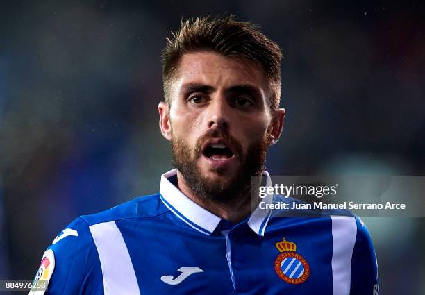 David Lopez Silva of RCD Espanyol reacts during the La Liga match between SD Eibar and RCD Espanyol at Ipurua Municipal Stadium on December 3, 2017...