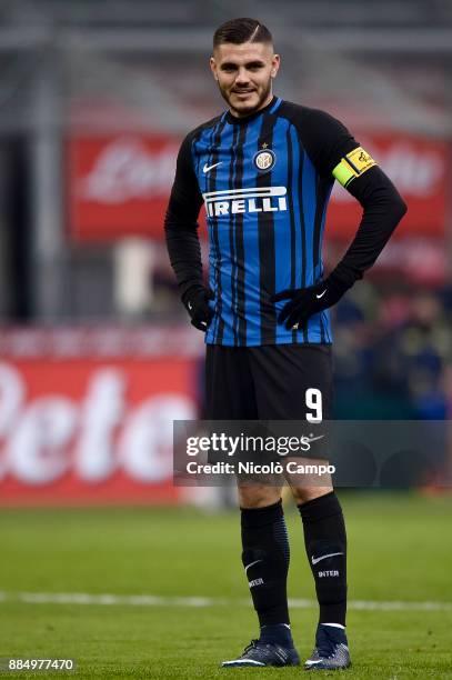 Mauro Icardi of FC Internazionale looks on during the Serie A football match between FC Internazionale and AC ChievoVerona. FC Internazionale won 5-0...