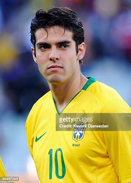 Kaka of Brazil poses before the FIFA Confederations Cup match between Brazil and Egypt at Free State stadium on June 15, 2009 in Bloemfontein, South...