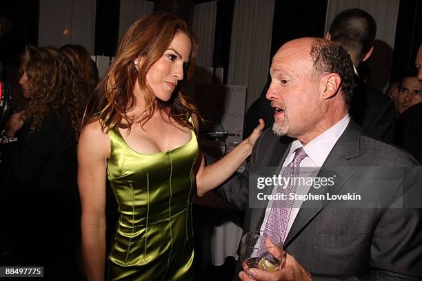 Author Gigi Grazer and television personality Jim Cramer attend the book launch party for "Queen Takes King" at Mr Chow Tribeca June 11, 2009 in New...