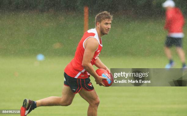 Kieren Jack during a Sydney Swans AFL pre-season training session at Weigall Sports Ground on December 4, 2017 in Sydney, Australia.