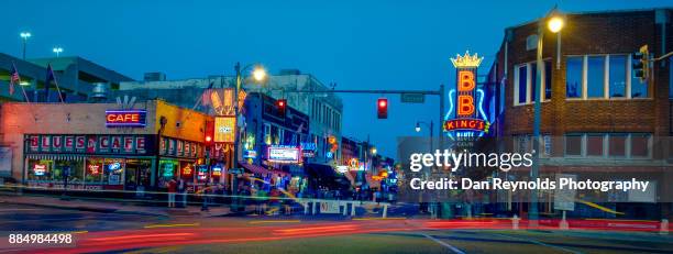 usa, tennessee, beale street at twilight - memphis tennessee stock pictures, royalty-free photos & images