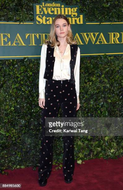 Immy Waterhouse attends the London Evening Standard Theatre Awards at Theatre Royal on December 3, 2017 in London, England.